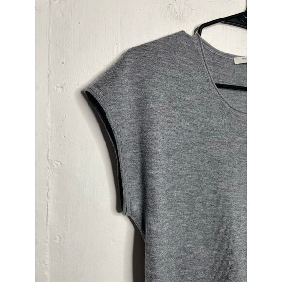 MM Lafleur Womens Gray 100% Merino Wool Short Sleeve Sweater Size Small - Picture 3 of 6